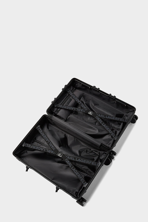 KARL LAGERFELD TRAVEL SUITCASE - 1QB Kl Monogram Aop Black